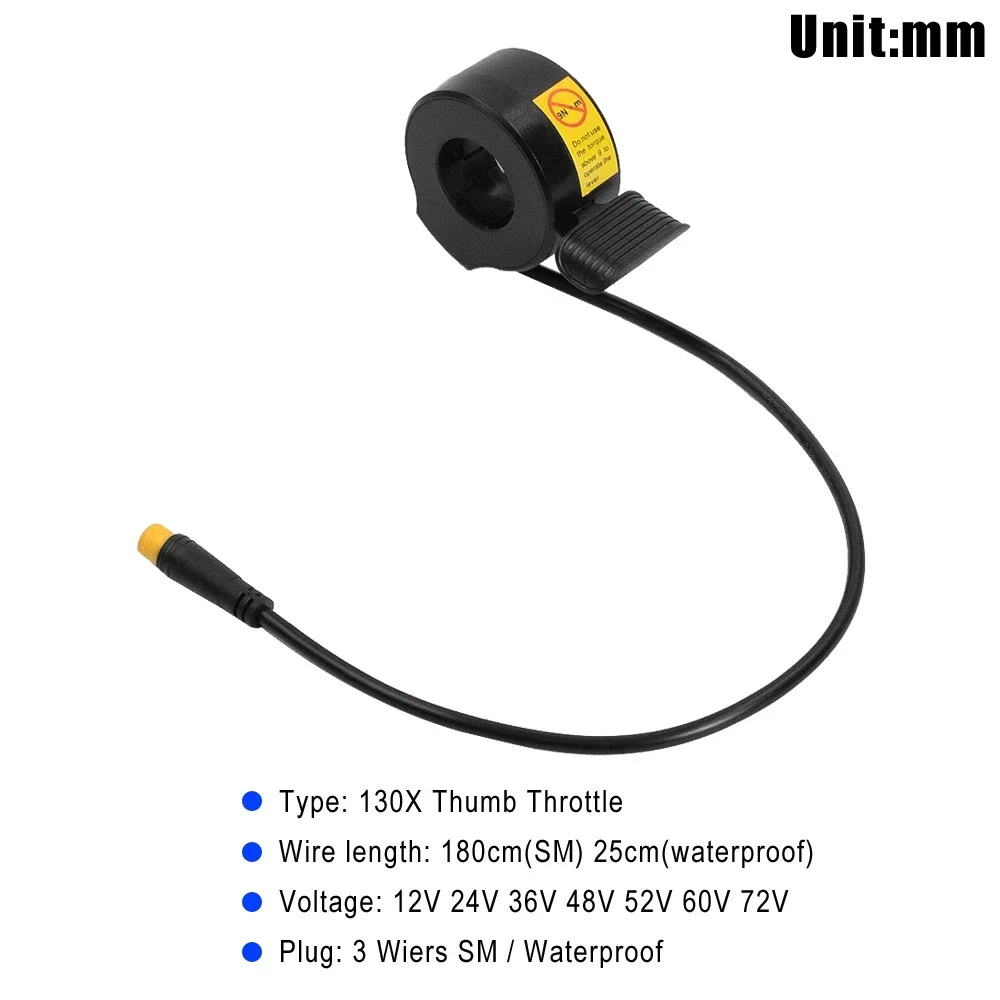 130X Daumengas 24V/36V/48V/60V/72V 3 Pin Wasserdicht WP Geschwindigkeit Stecker Elektrische Roller E-Bike Reparaturen Ersatzteile – Detail 4