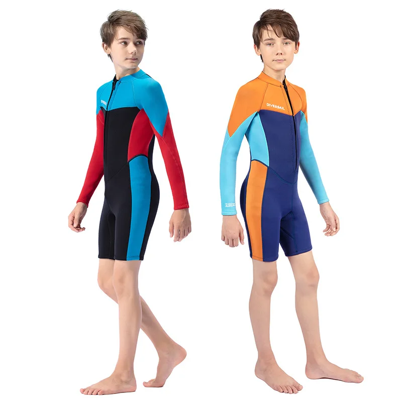

Children's Warm And Sunscreen Surfing Jellyfish Swimsuit, One-Piece Wetsuit, Children's Diving Suit, New Youth, 2.5mm, Cx84