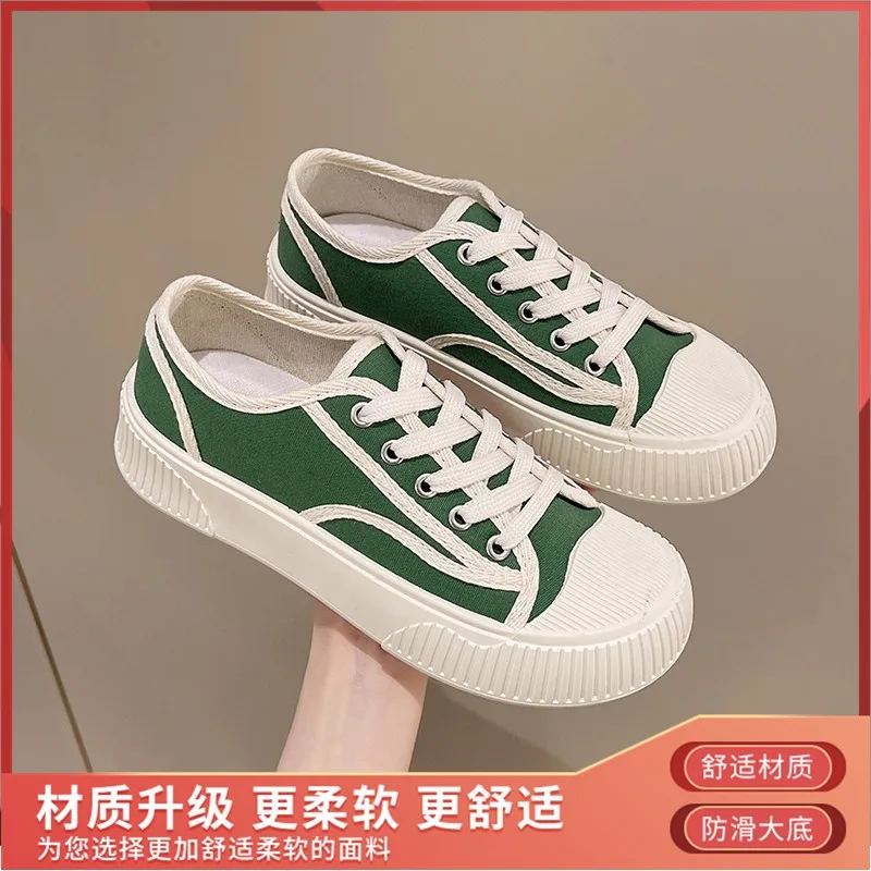 Sneakers Shoes Women Canvas Shoes Platform White Casual Shoes Fashion Sneakers Platform Basket Lace-Up Casual Chunky Shoes