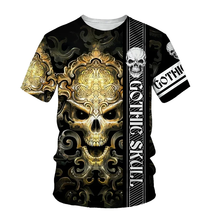 

Summer Men's T Shirt 3D Skull Graphic Print Fashion Short Sleeve Tops Casual Men Hip-Hop Streetwear Large Size Harajuku Clothing