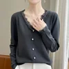 2024 Autumn And Winter New Cashmere sweater Women Pullover Lace edged Knitted Long Sleeve Soft Cashmere sweater Women 2