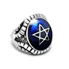 Retro Hexagonal Star Titanium Steel Epoxy Ring for Men and Women Fashion Personality Accessories Gift Vintage Mens Rings Jewelry 1