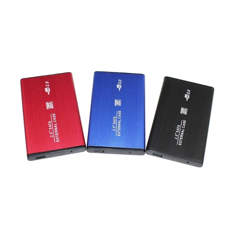 2.5 Inch HDD Externo Enclosure Case Metal External Storage Box For Sata To USB 2.0 Hard Drive Disk With USB Cable