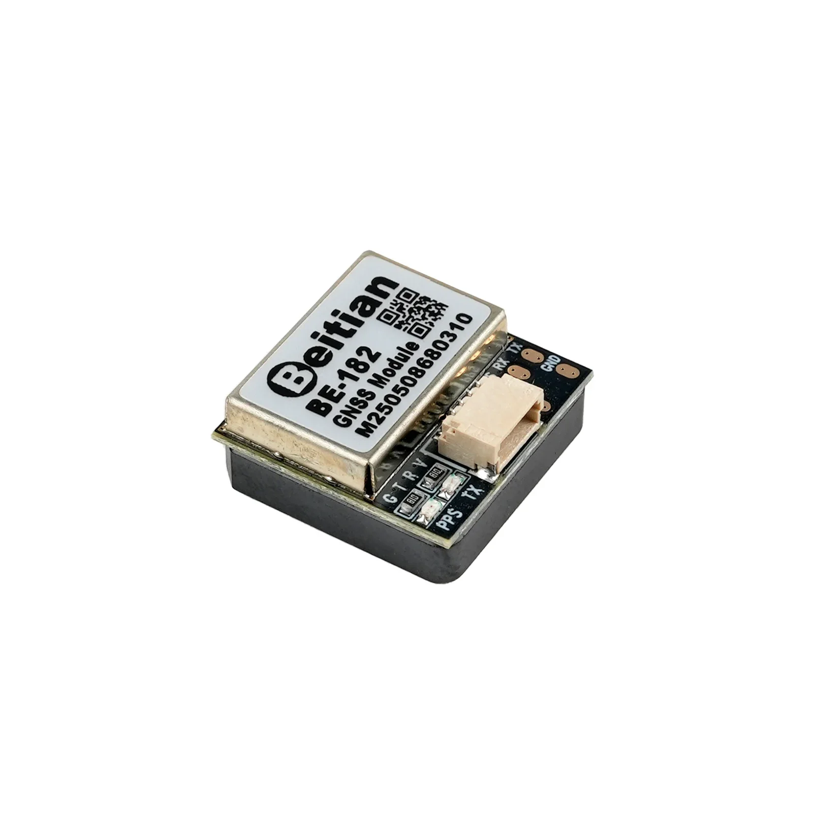 Module GPS GNSS Beitian BE-182 pour drone installé sur un contrôleur de vol, avec vis de fixation.