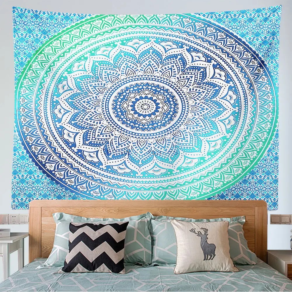 Tapisserie murale suspendue style Mandala, style Boho, Hippie, soleil et lune, sorcellerie, décoration esthétique pour chambre à coucher, maison