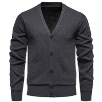 2024 Men Sweater Cardigan Business Casual Classic V-neck Solid Color Cardigan Men Sweater Korean Fashion Trend Knitwear Sweater 1