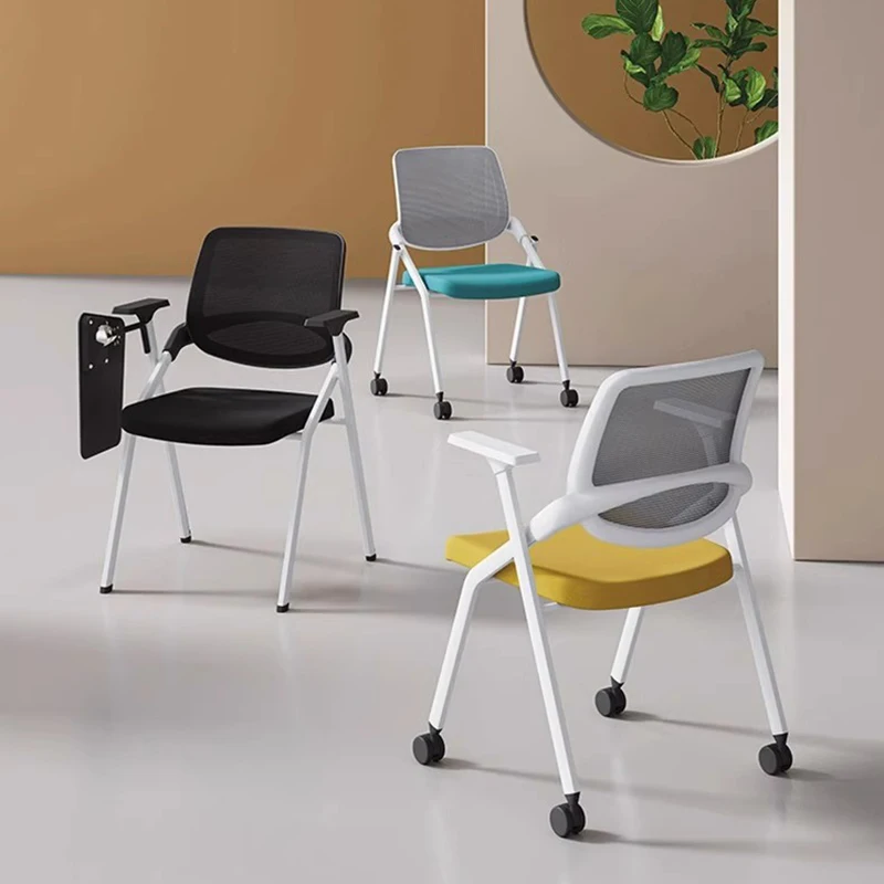 Folding Training Ergonomic Office Chair Writing Board Meeting Mesh Office Chair Cadeiras De Escritorio Office Furniture WKOC