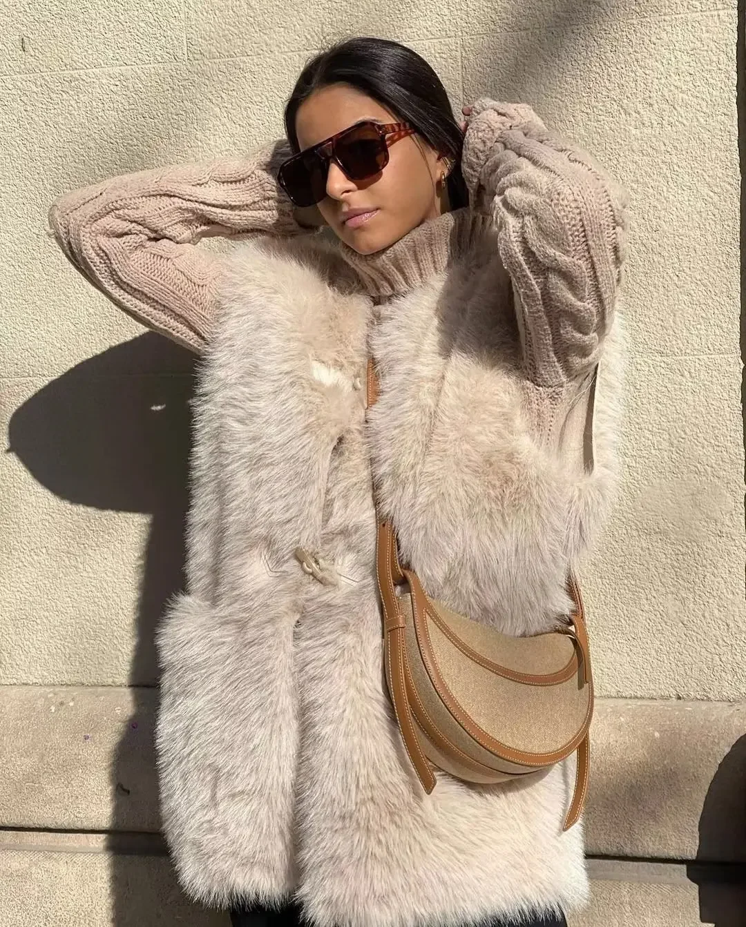 2024 Autumn Winter Fake Fur Vest For Women Outerwear Femme Fashion Overcoat Female Y2K Faux Fur Furry Waistcoat Tops