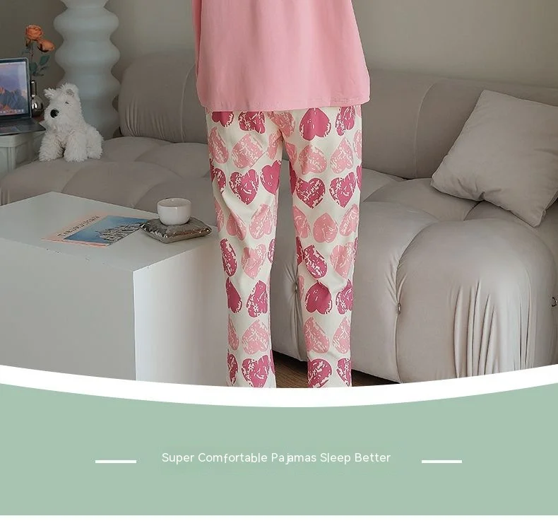Plus Size Neu mit Brustpolster Frühling Langarm Lose Zuhause Lässig Tragbar Bequem Stilvoll Trendy Ins Niedlicher Damenpyjama – Detail 10