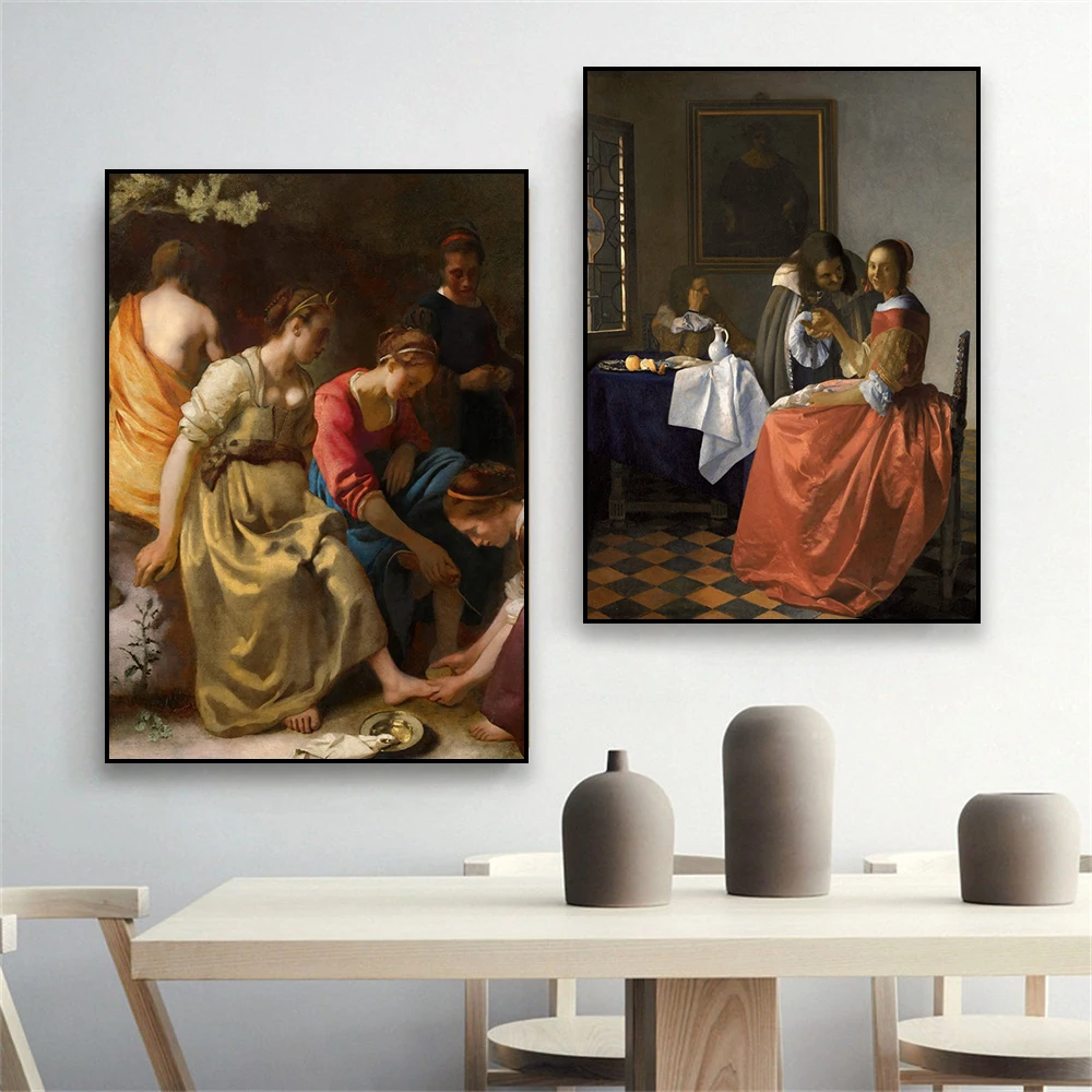Famous Paintings by Johannes Vermeer Printed on Canvas