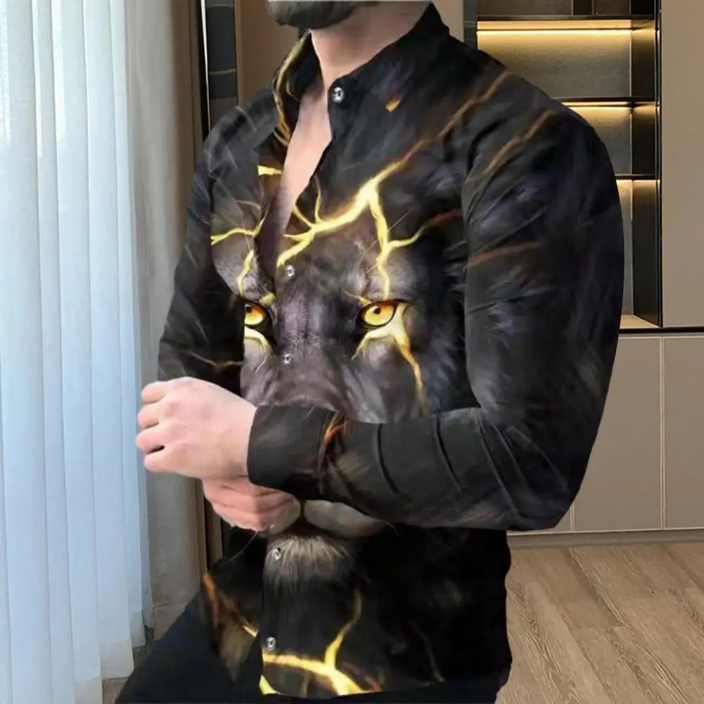 

Gradient Color Shirt Oversized Shirt 2023 New High Quality Hawaiian Long Sleeve 3D Printed Men's Shirt
