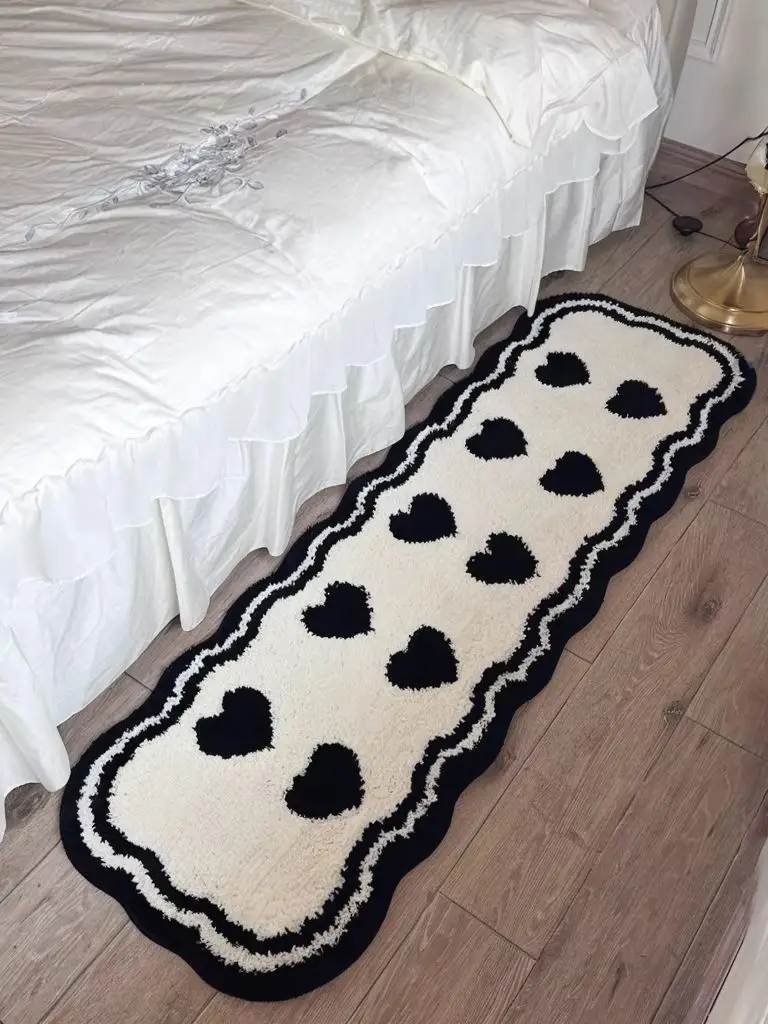 VIKAMA Creme-Stil, Kaschmir-Imitation, Teppich, Schlafzimmer, Bett, Decke, fortschrittliche Heimdekoration, Wohnzimmer, Garderobe, Balkon, weiche Matte – Detail 9