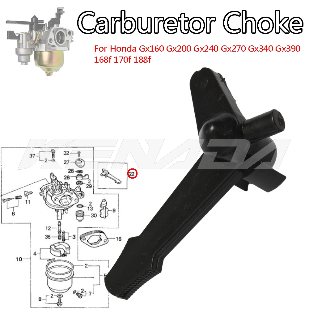 Carburatore Choke Leva Rod Compatibile Per Honda Gx160 Gx200 Gx240 Gx270 Gx340 Gx390 168F 170F 188F Motore Motore 16610-Ze1-000