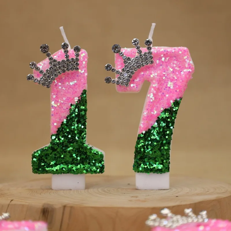 Vibrant Digital Birthday Candle Crown Cake Decoration