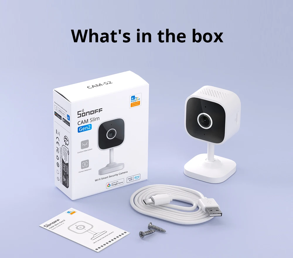 CAM Slim Gen2 CAM-S2 080P HD WiFi Smart Security Camera Two-Way Audio Scene Link