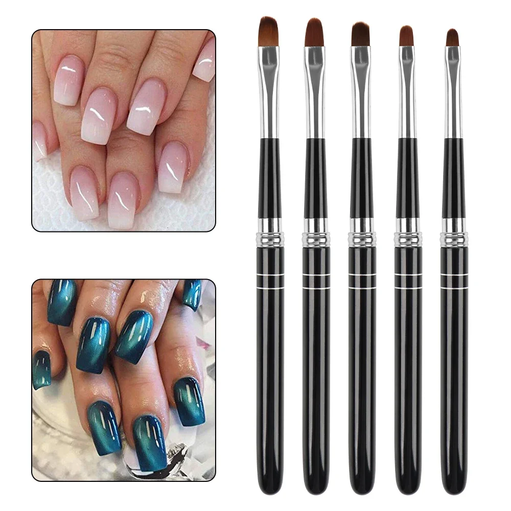BQAN #2#4#6#8Oval Brush UV Gel Nail Brush Nail Art Painting Pen Tools Manicure Art Acrylic Brushes Nail Drawing Pen Tools 5