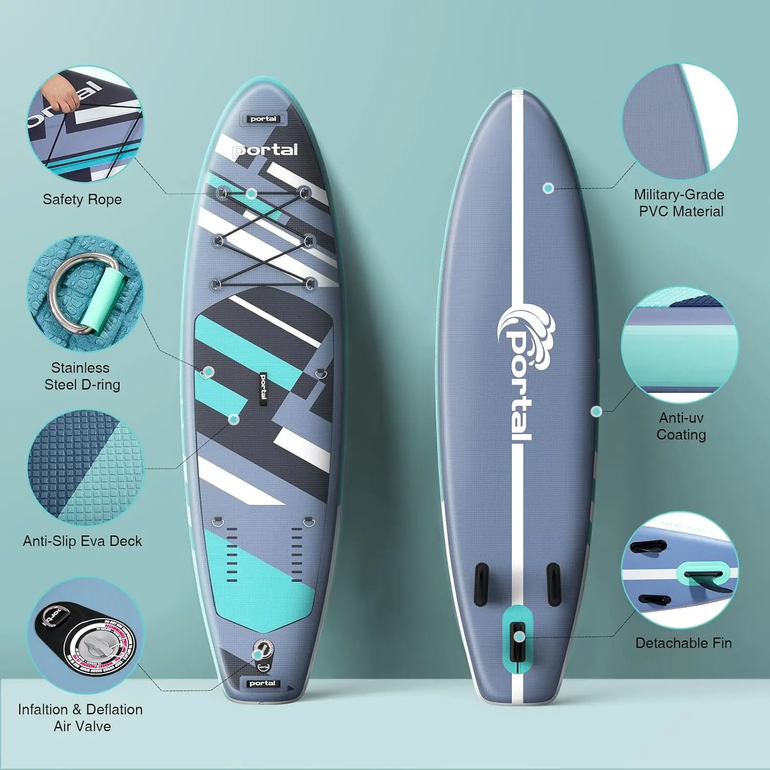 Inflatable Paddle Board for Adults 10'6'' Stand Up Paddleboard,Non-Slip Deck Blow up Paddle Boards with Adjustable