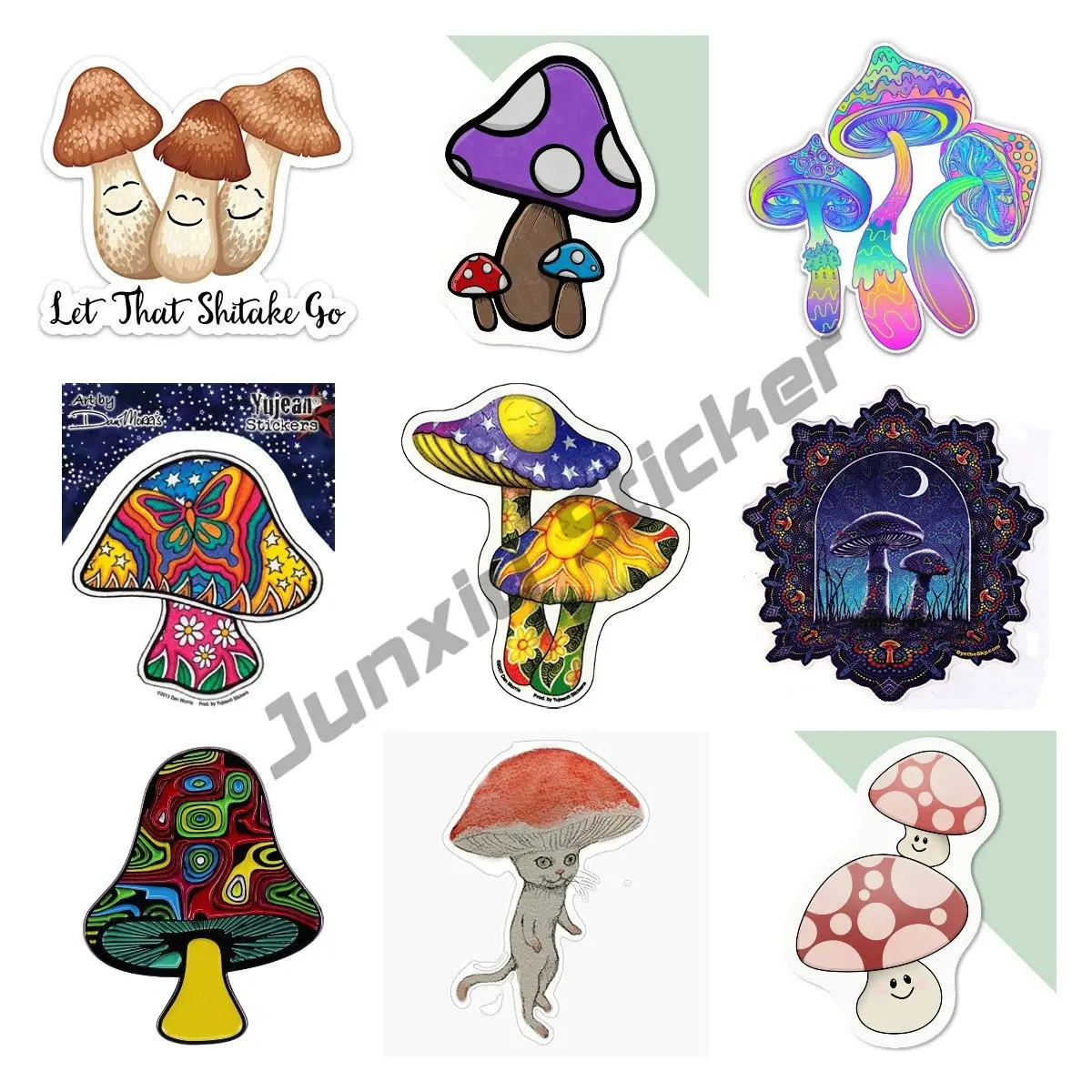 

Mushrooms Sticker Mushroom Cat Decal Vinyl Bumper Waterproof Magic Psychedelic Scratch-Proof Sunscreen Car Decoration