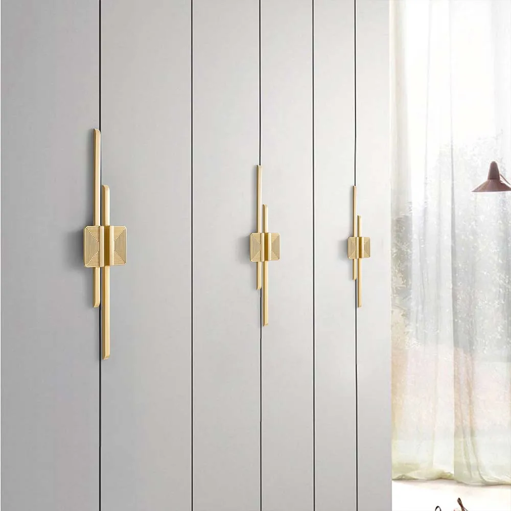 Modern Minimalist Paired Golden Zinc Alloy Handle Nordic Wind Cabinet Door Cabinet Drawer Wine Cabinet Wardrobe Door Handle Knob
