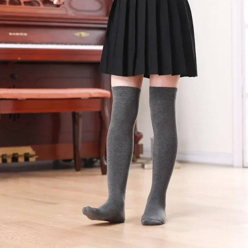 Knee High Long Socks for Kids Girls Korean Fashion Solid Color Calf Sock Children Baby Spring Summer Soft Cotton Stockings Panty