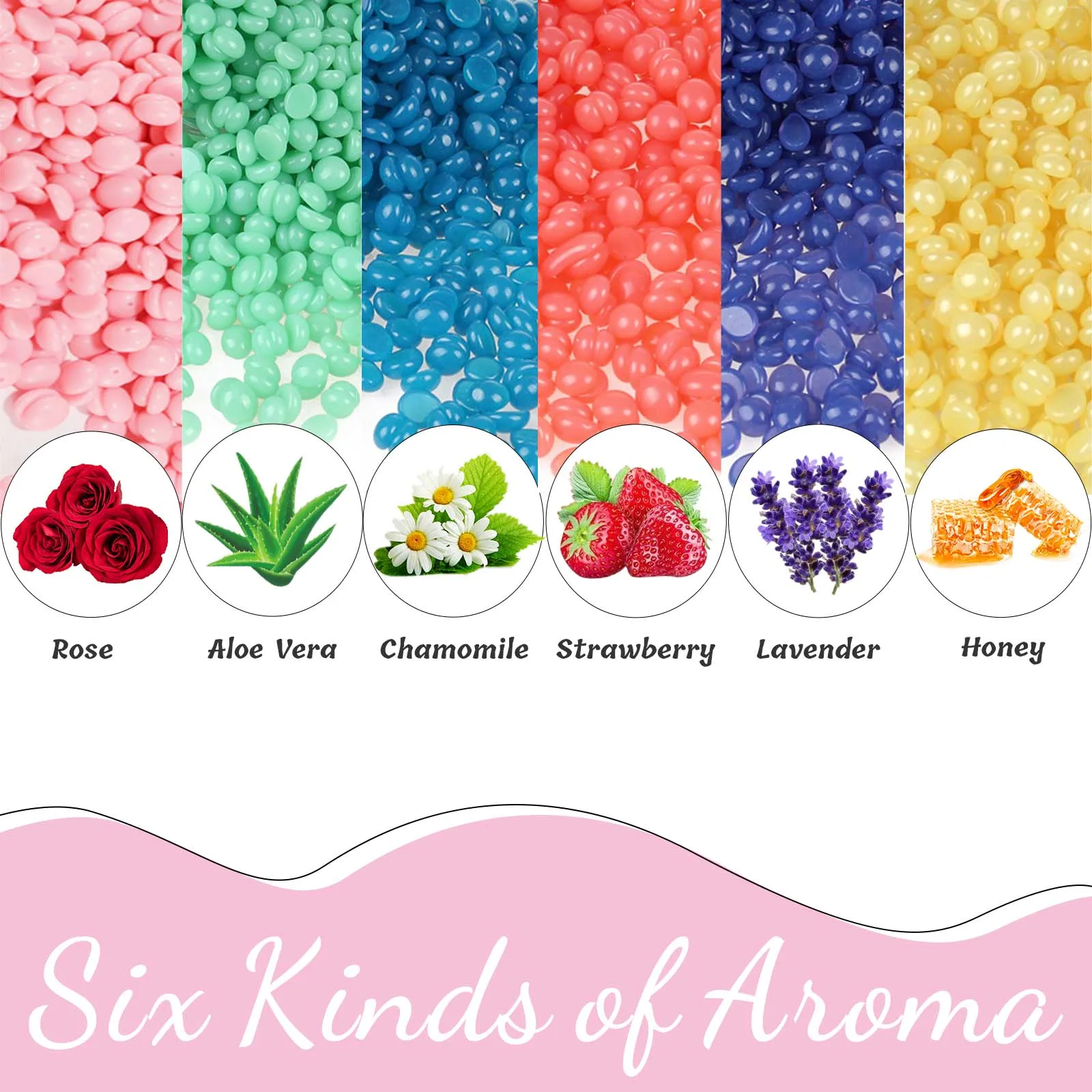 WUWUVISTA Wax Beads 200g(7.05oz) Bottle Hair Removal Hard Wax Beans Hot Waxing Beeswax for Heater Painless for All Hair&Skin