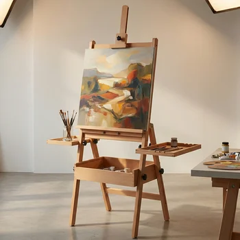 Adjustable Beech Wood Studio Easel 1