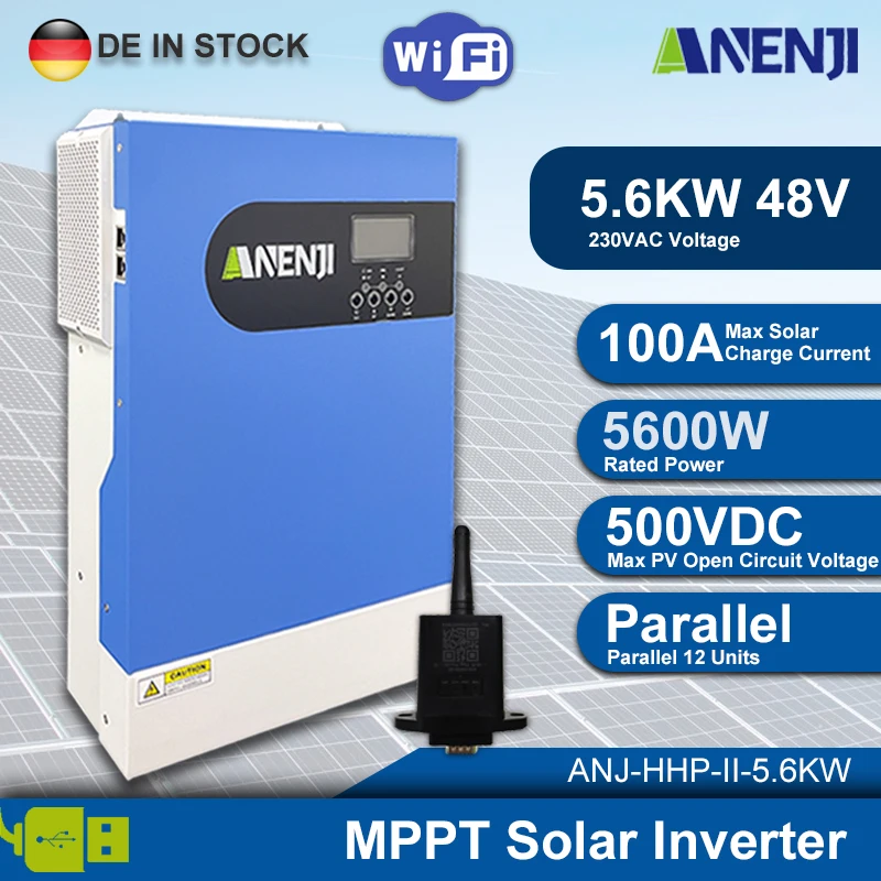 5600W 48V Inverter Solare Ibrido 230V Mppt Off Grid Tie Inverter Onda Sinusoidale Pura Pv 500V 100A Regolatore Di Carica Solare Per Pv Solar