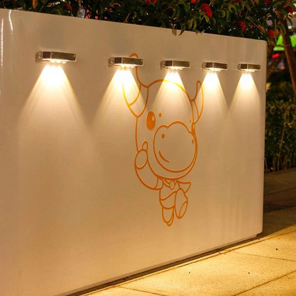 1/2/3LEDS Solar Wall Lamp Outdoor Waterproof Lighting Waterproof Outdoor For Home Garden Yard Decoration Warm White LED Light