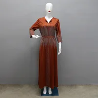 Moyen-Orient Ramadan marocain musulman forgé visage Robe arabe dubaï Robe de luxe mode chaude diamant Robe de soirée 6