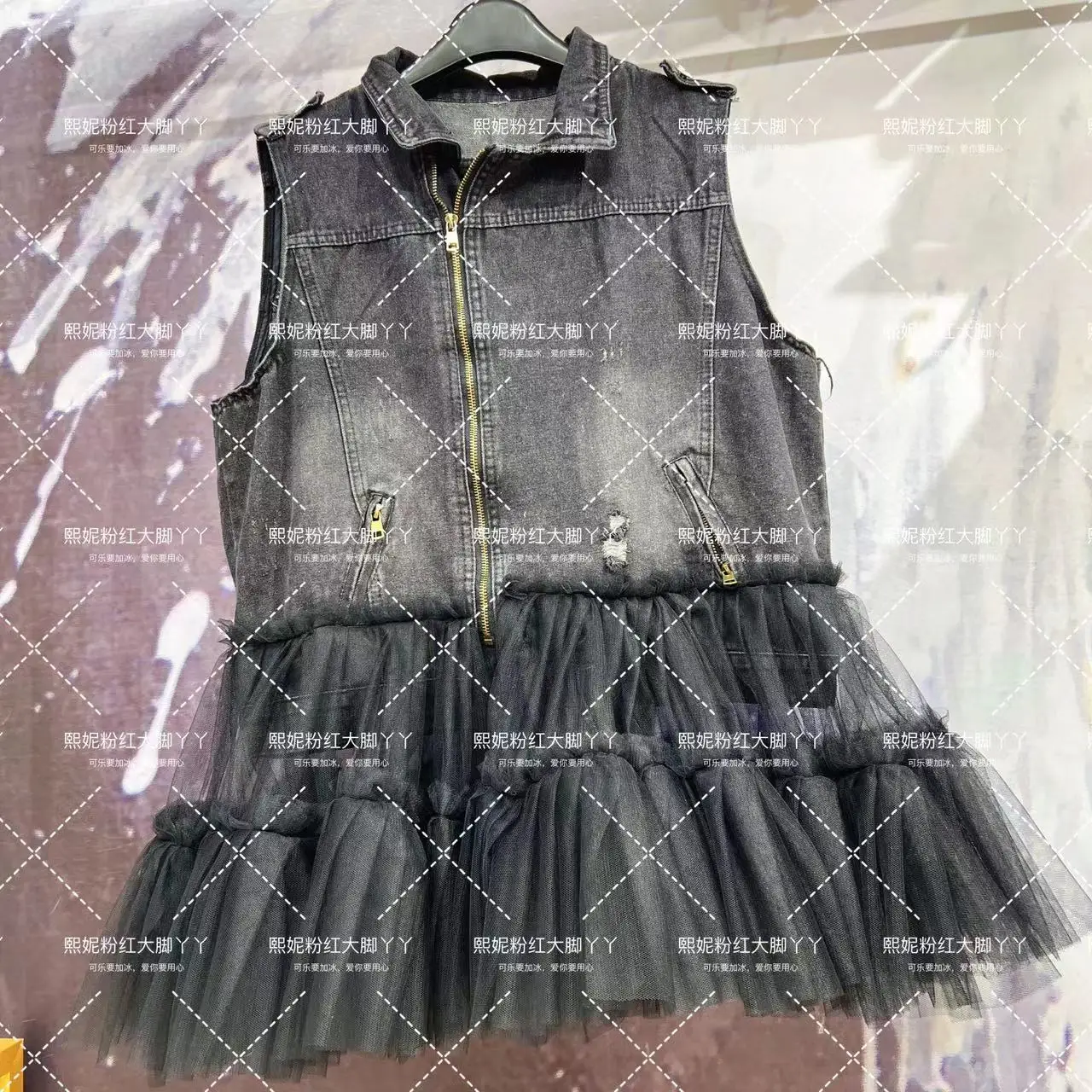 design-originale-new-spring-women-vest-top-fashion-zip-turn-down-collar-elegante-maglia-splicing-senza-maniche-giacca-di-jeans-abito-da-fata