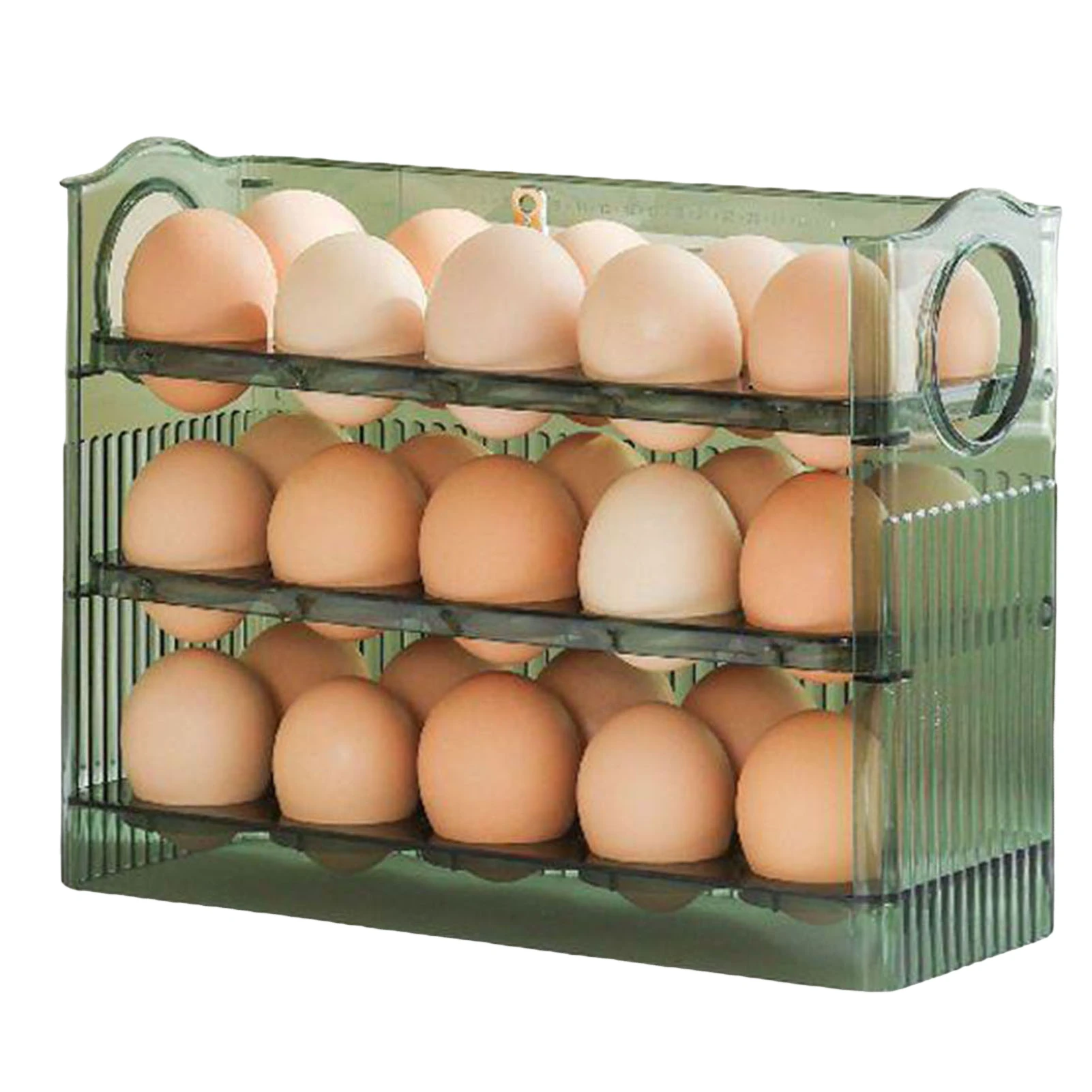 

Portable Multi-Layer Egg Tray Transparent and Visible Egg Holder for Helping You Save More Space