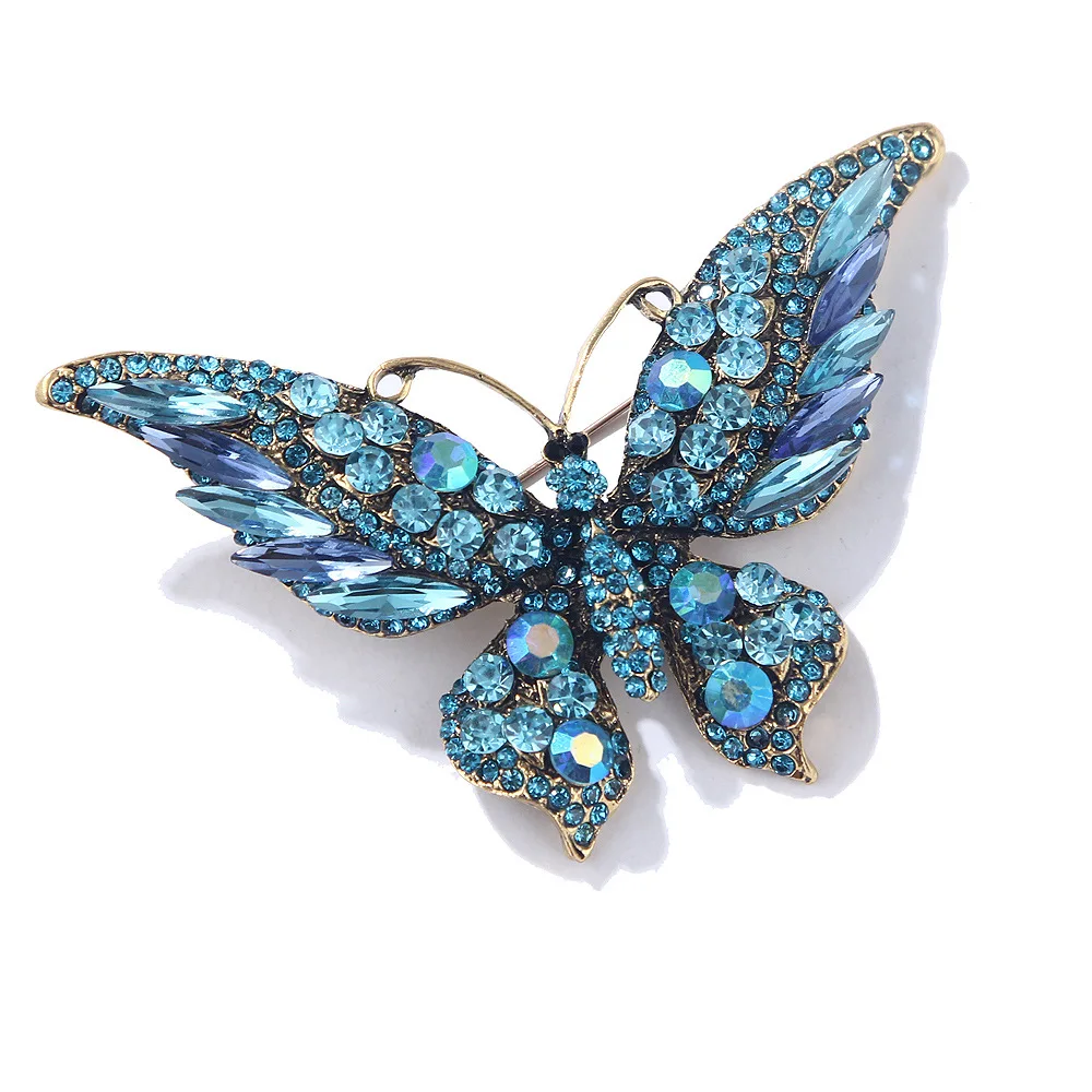Винтажные Роскошные красочные блестящие броши-бабочки для женщин и мужчин, модная брошь в виде насекомого из сплава, шпильки, украшения в подарок