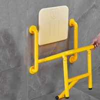 Portable Folding Toilet Bathroom Stool Showe Nonslip Metal Nordic Shower Chair Small Wall Mounted Banyo Taburesi Home Furniture 2