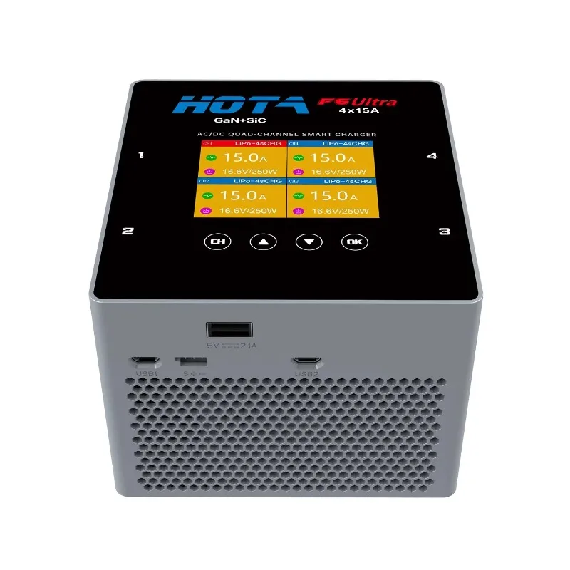 HOTA F6 Ultra 4-канальное интеллектуальное зарядное устройство 1000 Вт Встроенный источник питания для 1-6S LiPo LiHV литий-ионный ноутбук FPV Дрон Батарея RC thumbnail 2