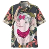 Cartoon Pig Pattern Hawaiian Shirt For Men 3D Printed Animals Short Sleeves Summer Lapel Oversized Shirts Street Button Blouses 3
