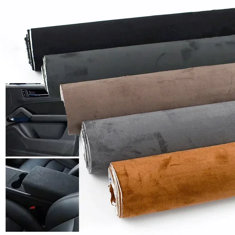 Luxury Suede Self-Adhesive Fabric for Interior Trim & Decor - Versatile Sizes, 0.8mm Thick Velvet Finish
