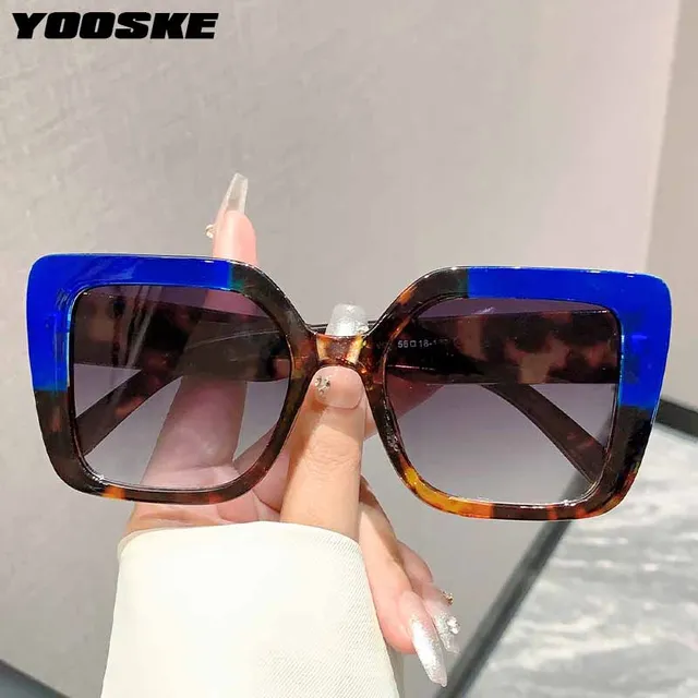 YOOSKE femmes lunettes de soleil Punk populaire extérieur nuances colorées UV400 Vintage luxe concepteur carré grand cadre lunettes de soleil 1