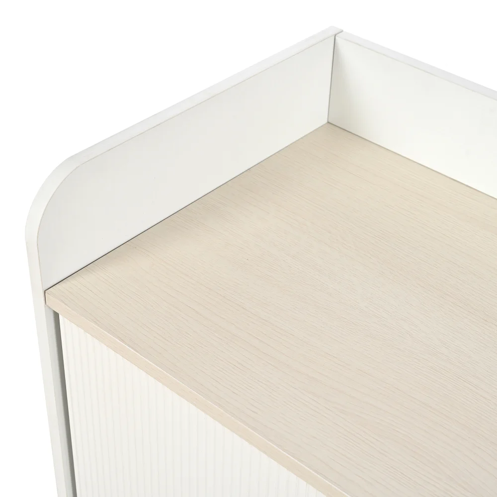 Sideboard mit drei Schubladen, exquisite Körnung. Sideboard für Schlafzimmer und Wohnzimmer, modernes holzfarbenes Sideboard mit Stauraum – Detail 10