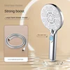 Five functions of large water booster filter handheld household spray silicone panel rosette shower head bathroom 4