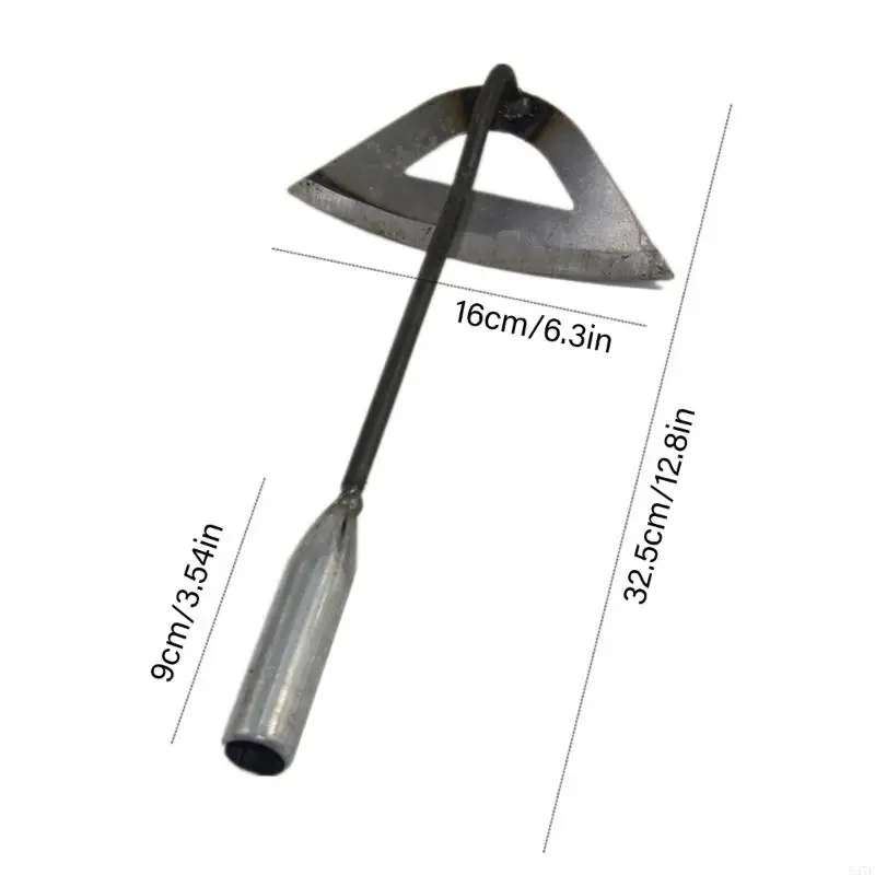 547F Hollow Hoe Hand Shovel All Steel 325mm Heavy Duty for Backyard Farm Vegetable Loosening Planting Weeding Puller