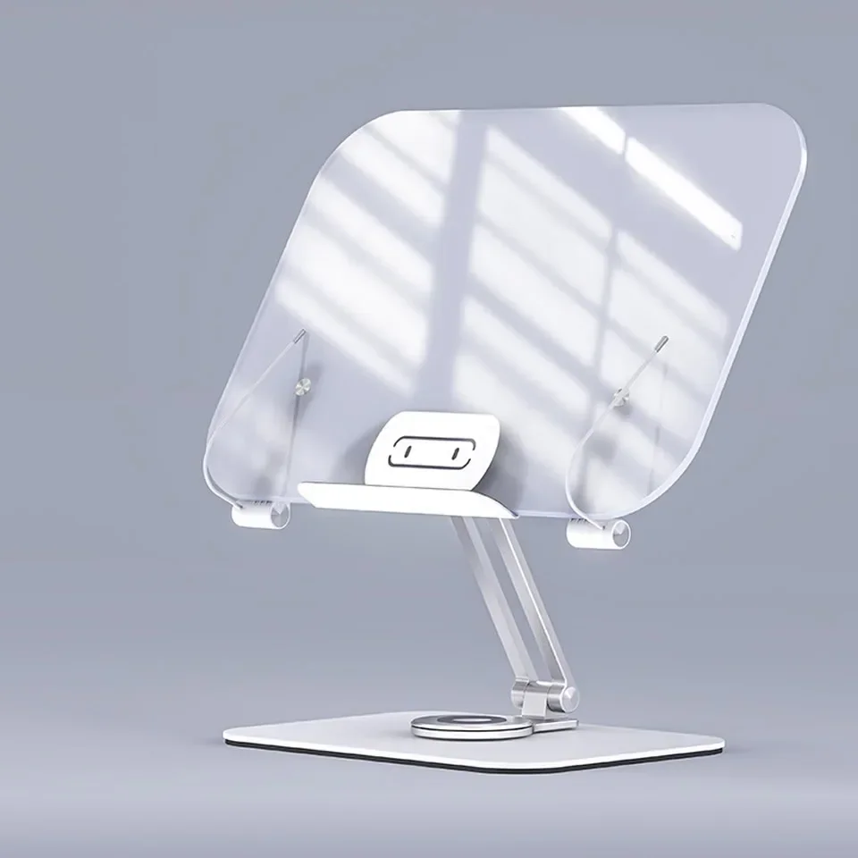 다기능 접이식 노트북 독서 태블릿 책 거치대, 조절식 회전 360 스탠드, 아크릴 14-17.3 인치 브래킷