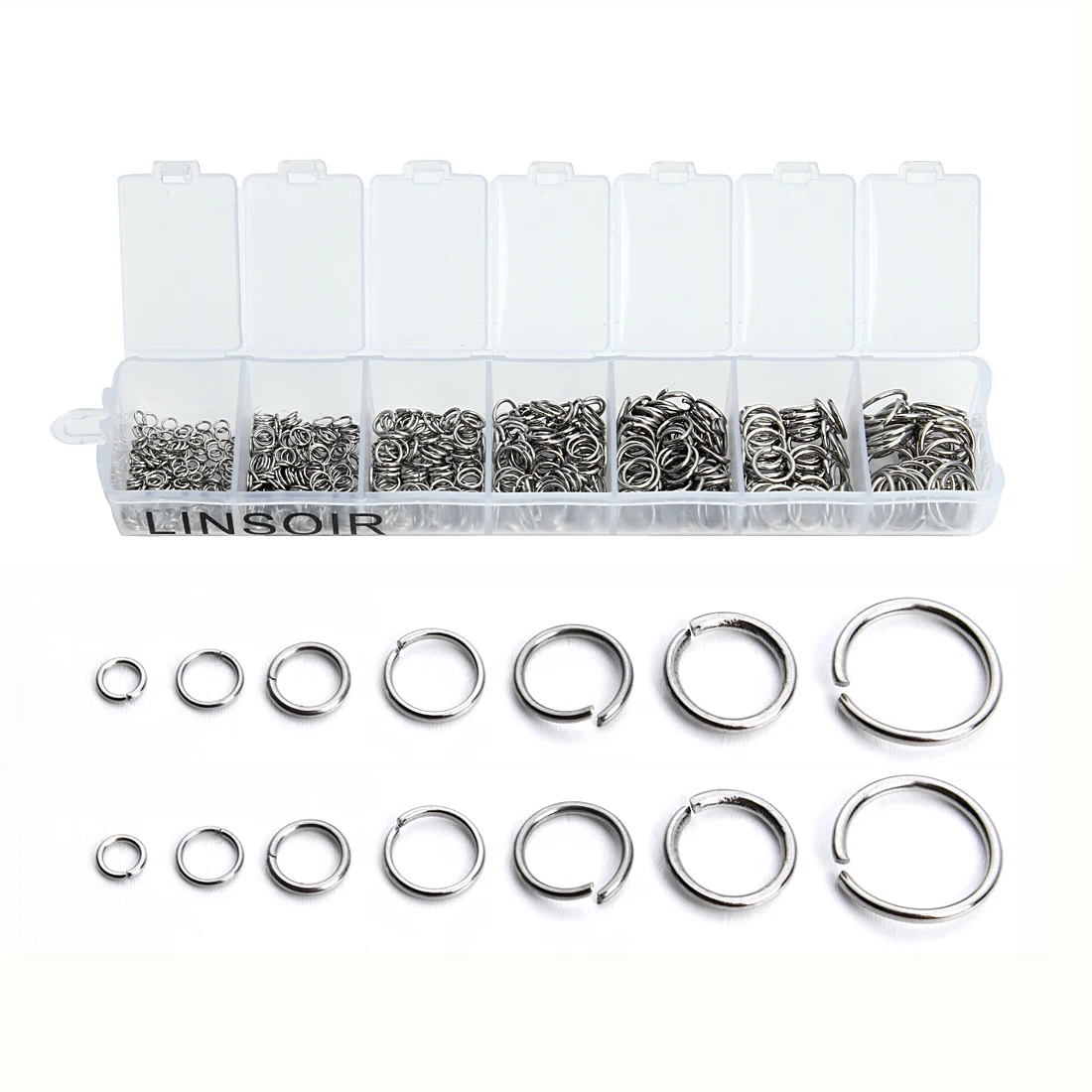 1 Box Multi Size Edelstahl offene Bieger inge Split Ringe Steck verbinder für Schmuck herstellung liefert DIY Armband Halskette