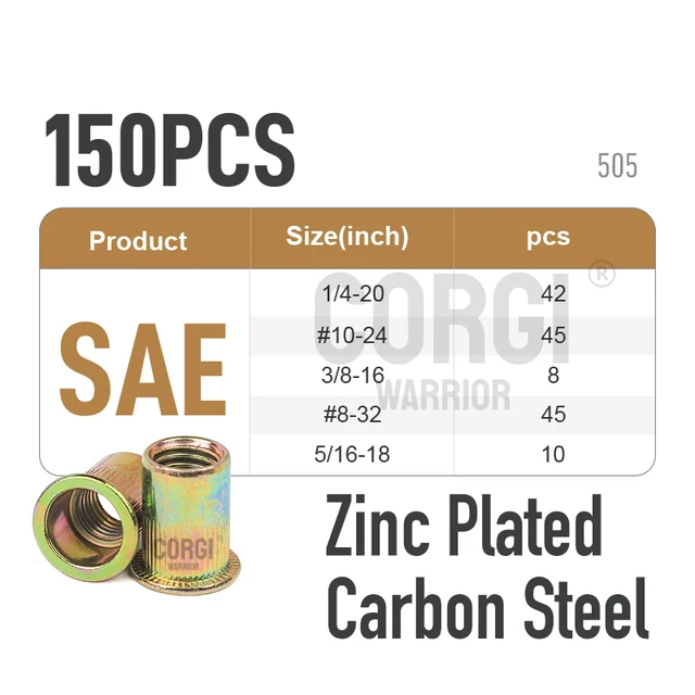 20 Dadi Rivetto M5 Multi-Grip In Acciaio Zincato - Per Fissaggi Industriali E Meccanici - Foto 6