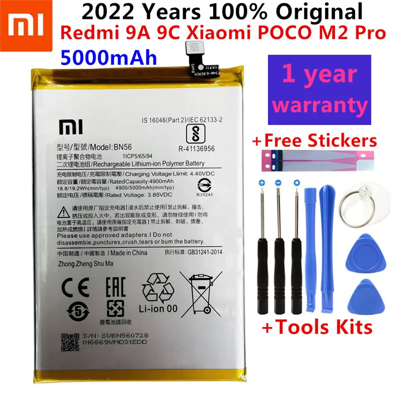 100% Original Replacement Battery BM4E BN56 BN62 For Xiaomi Mi Redmi Note 9 9T 9A 9C Pocophone Poco F1 POCO M2 Pro M3 Batteries phone battery charger Phone Batteries