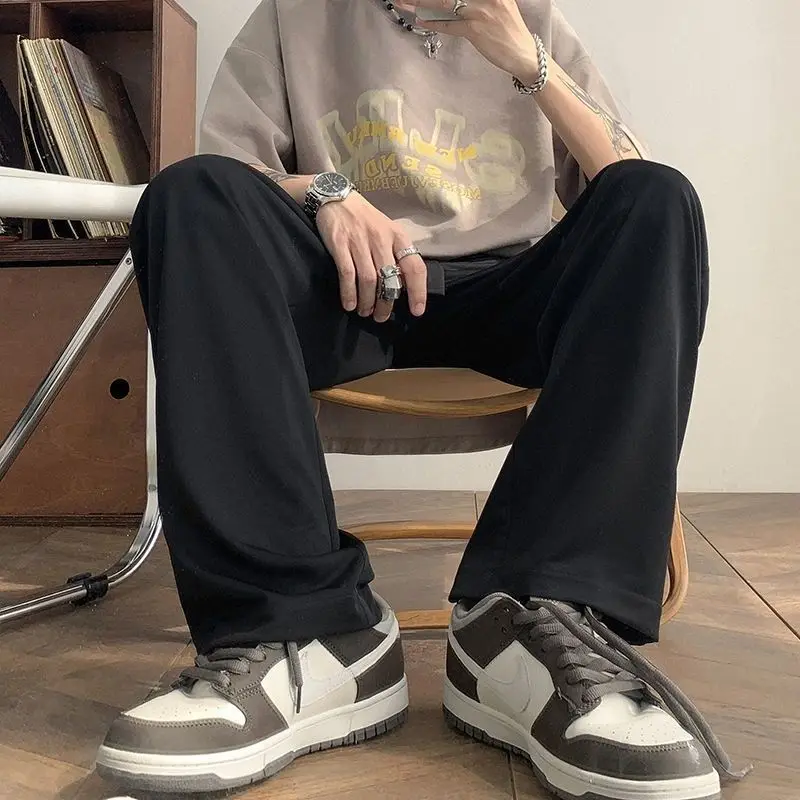 

Drapey trousers for men spring and autumn new loose straight trendy brand ins high street thin wide leg drape casual y2k pants