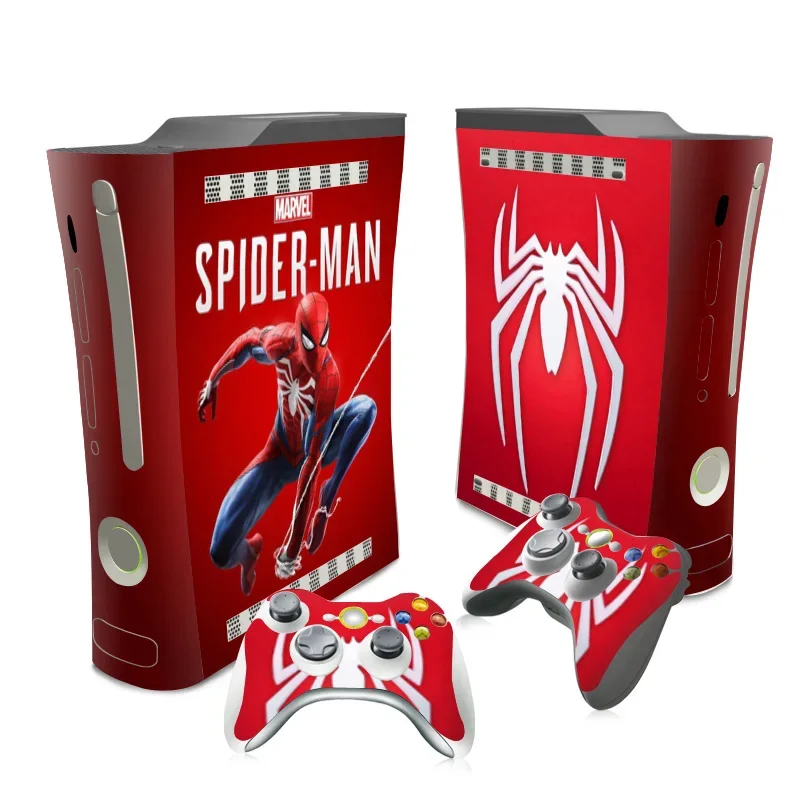 

Anime Spiderman Iron man Skin Sticker Cover For Microsoft Xbox 360 Console and Controllers skin sticker Decal