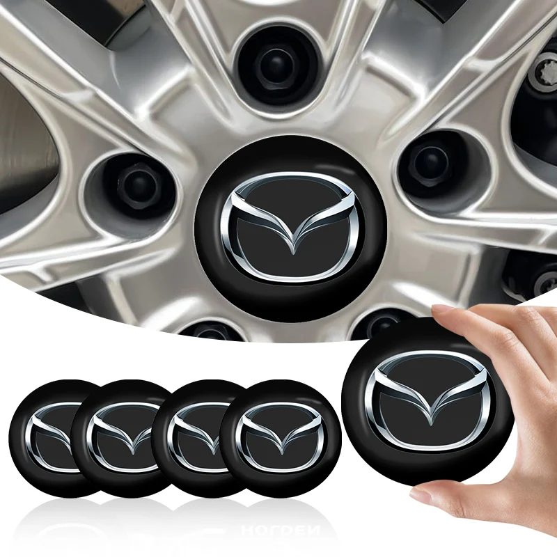 4pcs Car Logo Wheel Center Hub Cap Rim Sticker Decals For Mazda 3 Bk 6