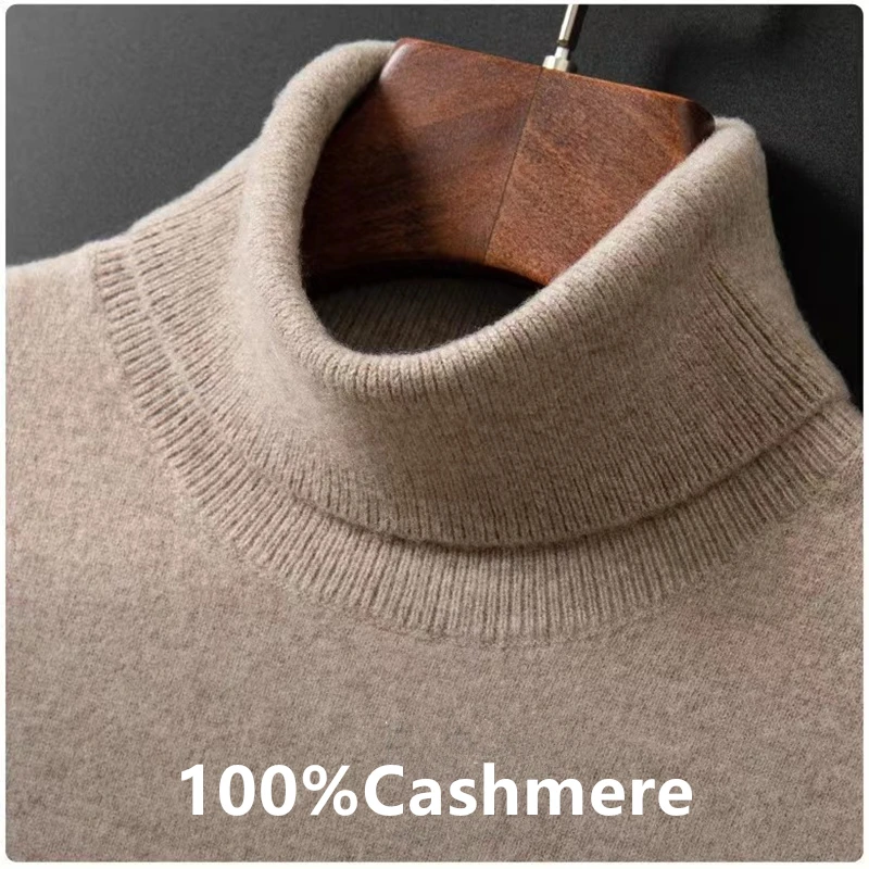 Turtleneck Sweater Basic Sweater Jacquard Sweater Cashmere Turtleneck Men Pullovers Autumn Winter
