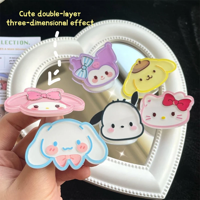 

Kawaii Hello Kitty Kuromi Mymelody Cinnamoroll Pochacco Bangs Clip Hair Accessories Duckbill Clip Ins Christmas Gift For Girls