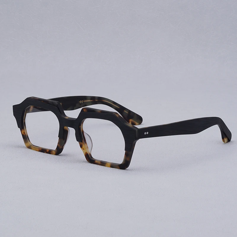 

Round Irregular Polygon Acetate Optical Glasses Frames Men Women Fashion Splicing Glass High Quality Eyeglasses